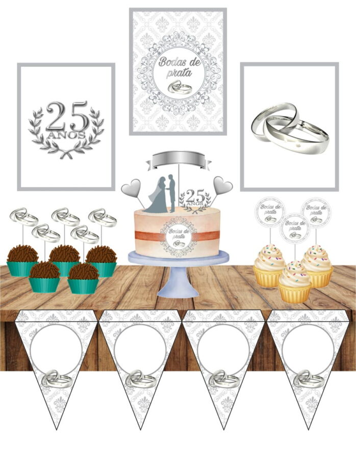Kit Só um bolinho Bodas de Prata