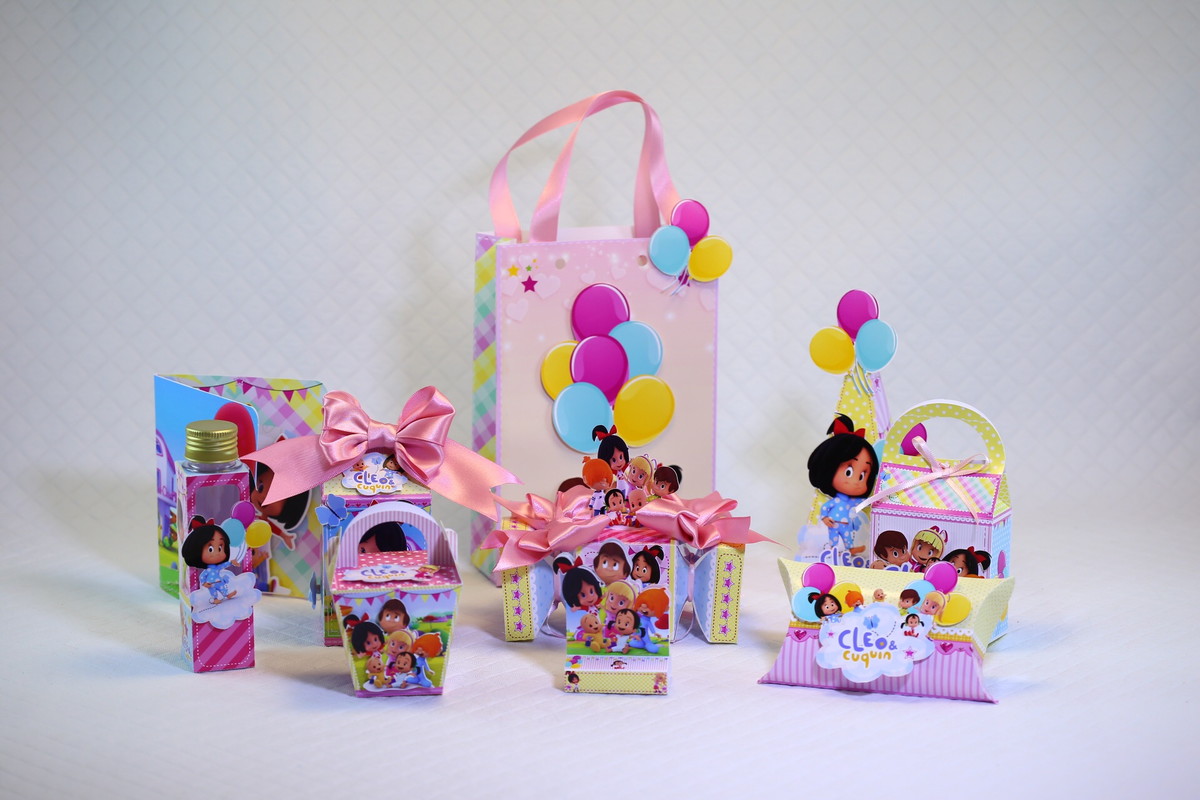 Kit Digital Festa Cleo e Cuquin com Embalagens 1 Kit Digital Festa Cleo e Cuquin com Embalagens