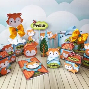 Kit Só um bolinho Raposinho Menino 18 Kit Só um bolinho Raposinho Menino
