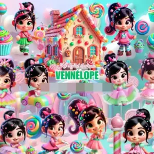 Kit Vanellope von Schweetz PNG para Personalizados Digitais