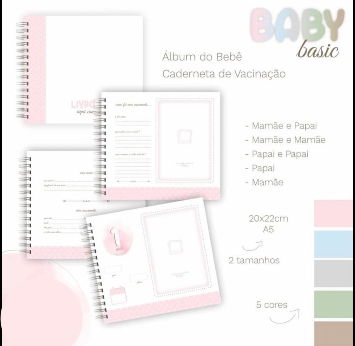 Álbum do Bebê Digital Personalizável em 5 Cores 2 Álbum do Bebê Digital Personalizável em 5 Cores - Imagem 2
