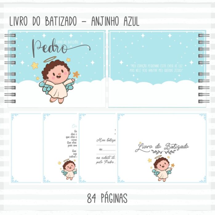 Livro Batizado Anjinho Azul