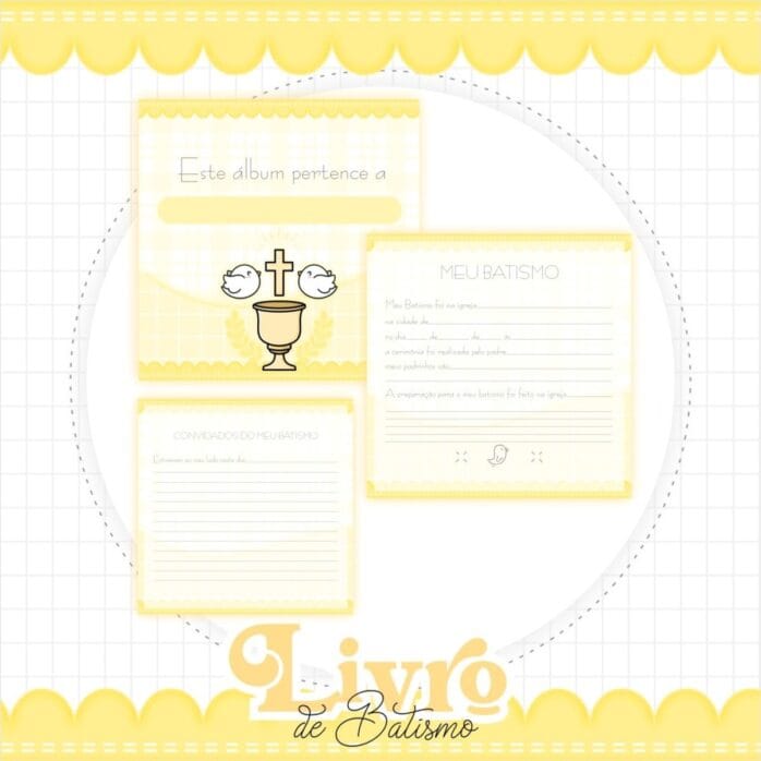 Livro Batizado Neutro Amarelo