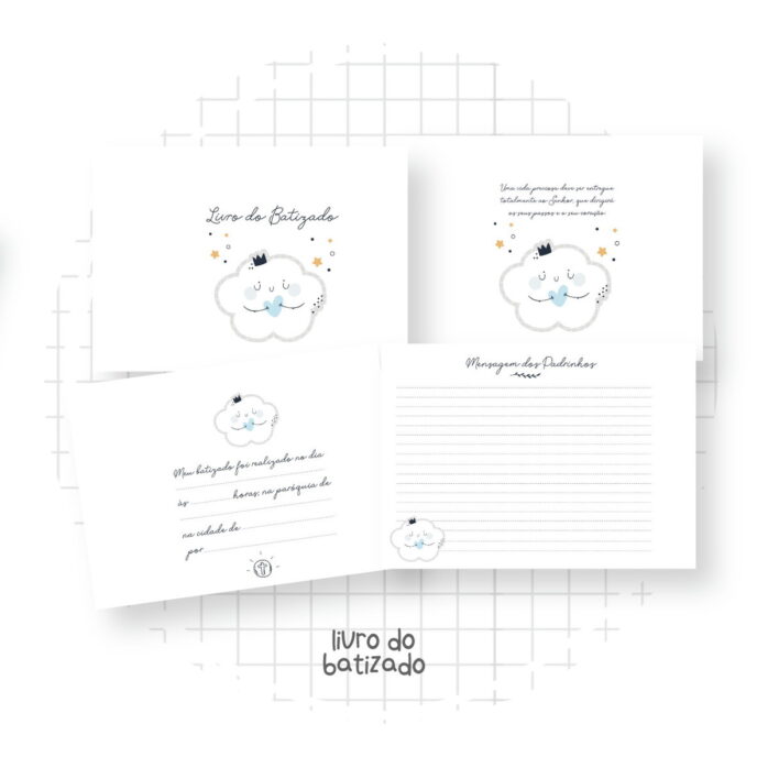 Livro Batizado Nuvem Menino