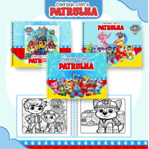 Livro de Colorir Patrulha Canina Digital com 51 Paginas 20 Arte digital de cadernos de colorir com personagens infantis e desenhos para pintar