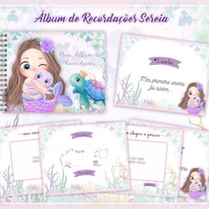 Livro de Recordações Bebê Sereia PDF para Imprimir