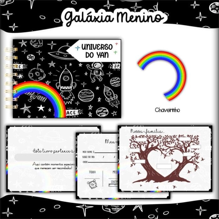 Livro do Bebê A5 Galáxia Menino