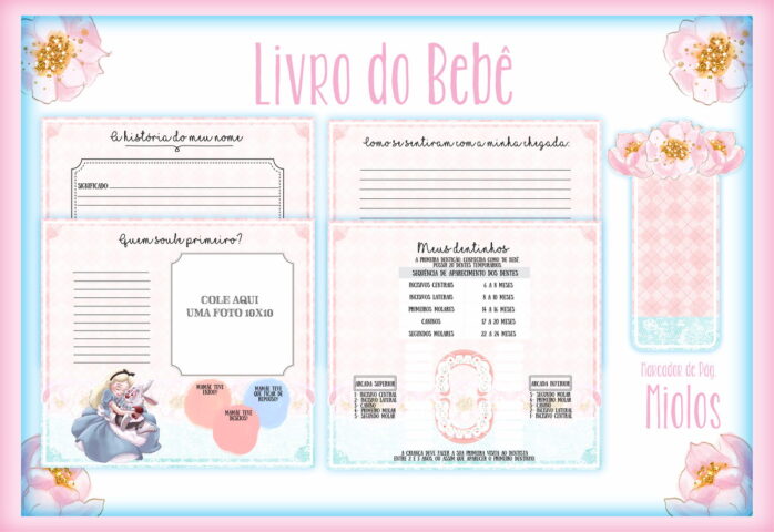 Livro do bebê Alice no Pais das Maravilhas