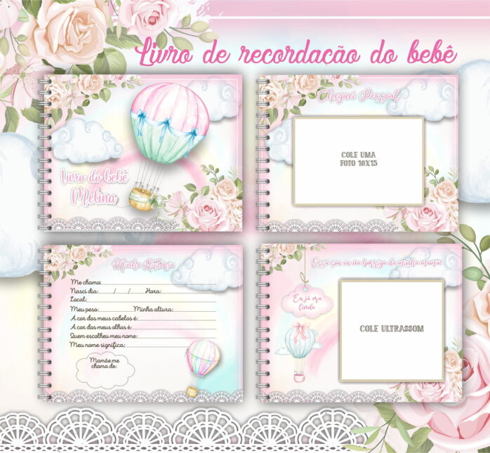 Livro do Bebê Balão Rosa