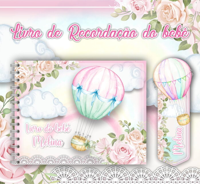Livro do Bebê Balão Rosa
