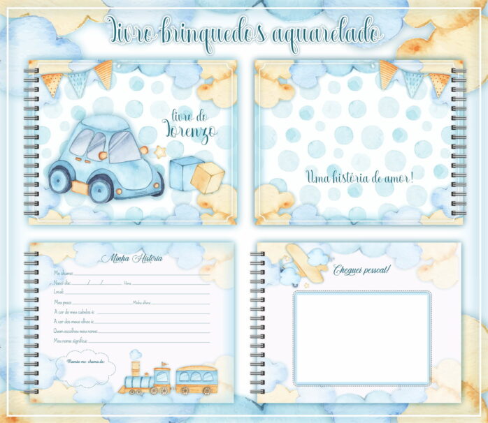 Livro do Bebê Brinquedos Aquarelados