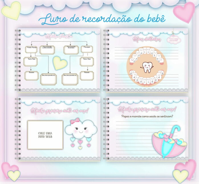 Livro do Bebê Chuva de Amor Rosa