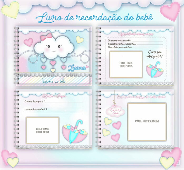 Livro do Bebê Chuva de Amor Rosa