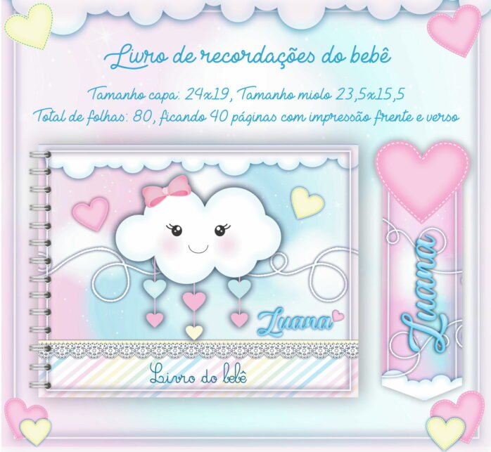 Livro do Bebê Chuva de Amor Rosa