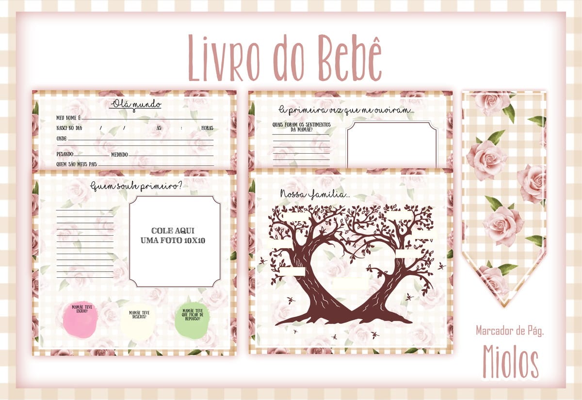 Livro do Bebê Digital Floral com 96 Páginas Editáveis 2 Livro do Bebê Digital Floral com 96 Páginas Editáveis