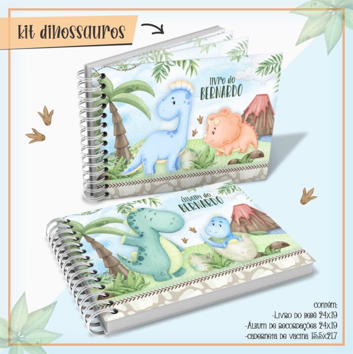 Livro Do Bebê Dino Aquarelado