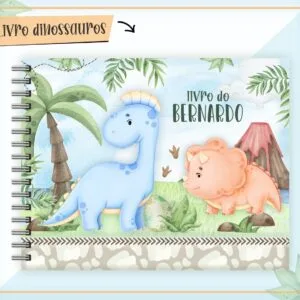 Livro Do Bebê Dino Aquarelado