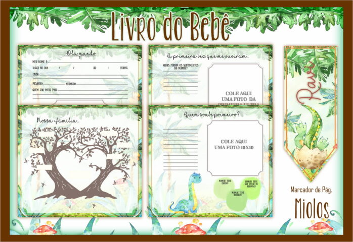Livro do Bebê Dinossauro Aquarela