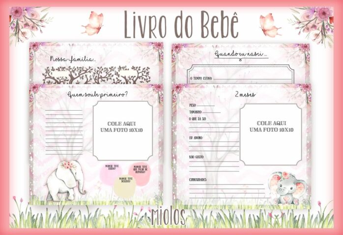 Livro do Bebê Elefante Rosa