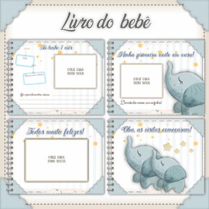 Livro do Bebê Elefantinho Cinza