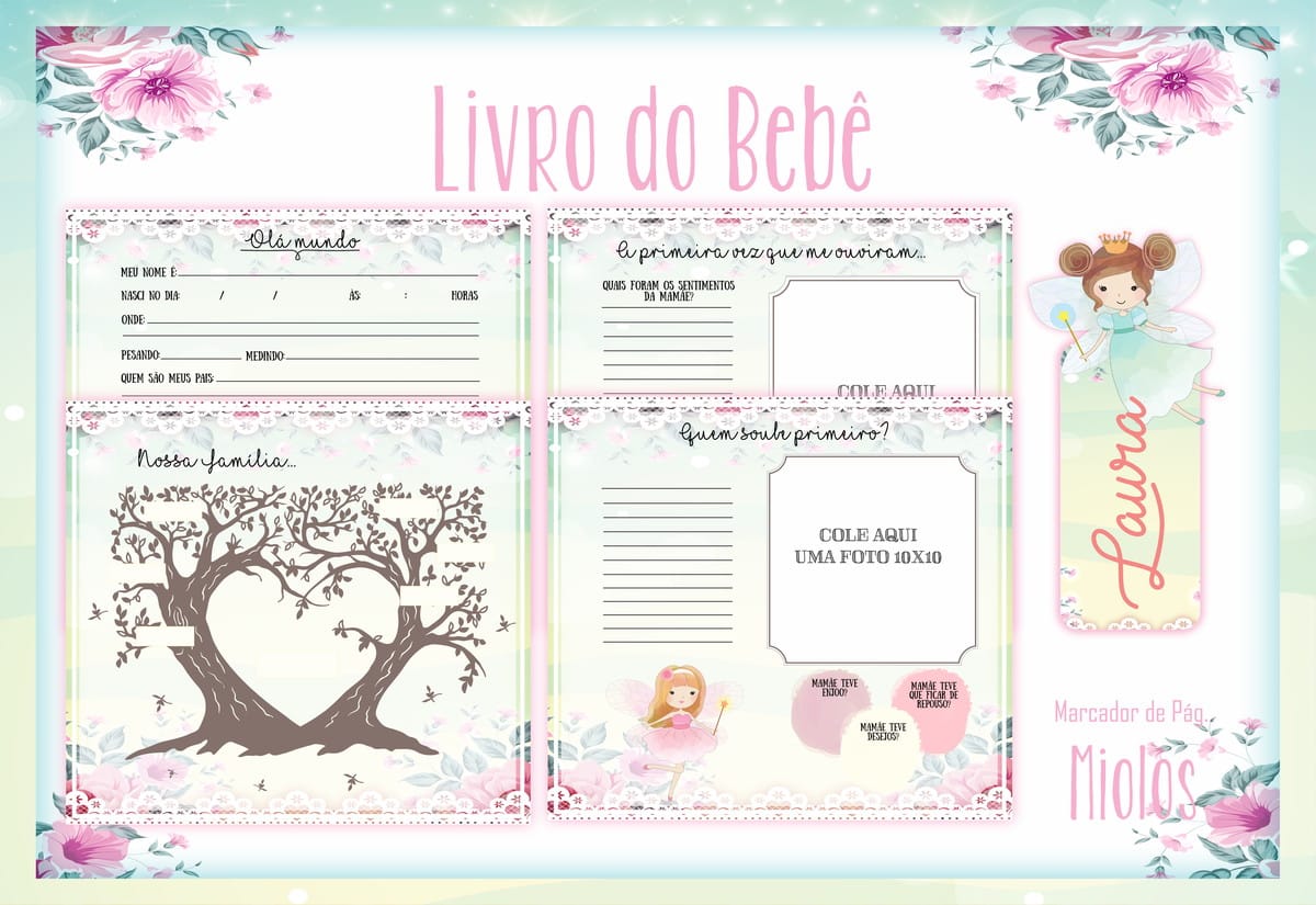 Livro do Bebê Fadas Arquivo Digital Editável 2 Livro do Bebê Fadas Arquivo Digital Editável