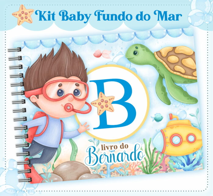 Livro do Bebê Fundo do Mar Azul Menino