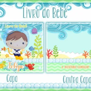 Livro do Bebê Fundo do Mar Menino I 3 Livro do Bebê Fundo do Mar Menino I