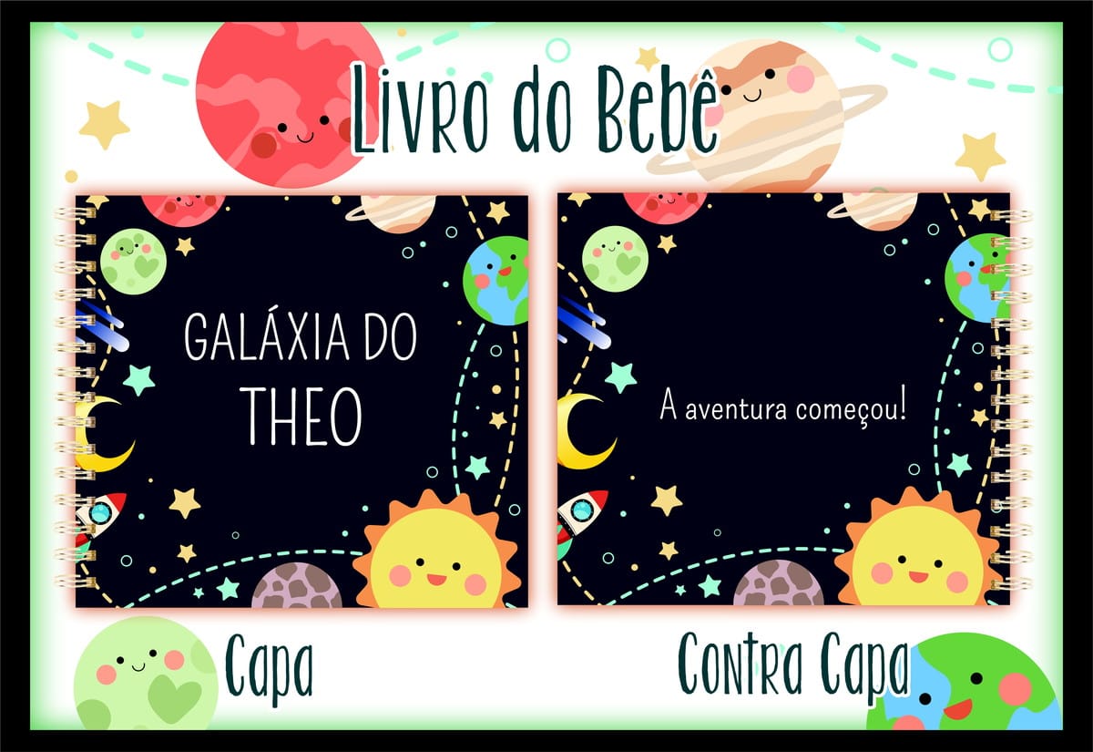 Livro do Bebê Galáxias Digital para Personalizar 96 Páginas 1 Livro do Bebê Galáxias Digital para Personalizar 96 Páginas