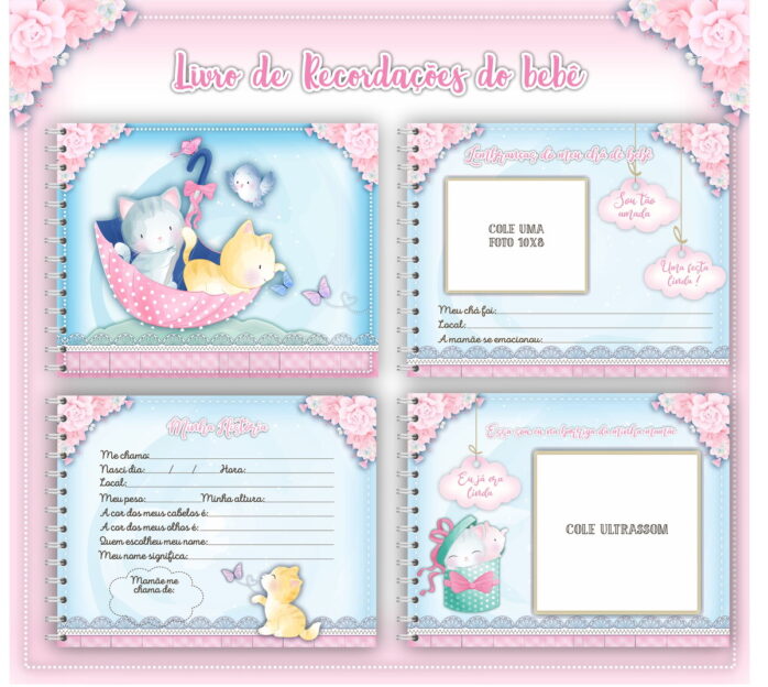 Livro do Bebê Gatinhos Rosa