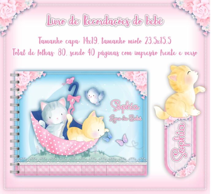 Livro do Bebê Gatinhos Rosa