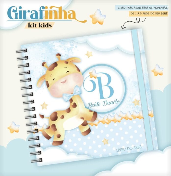 Livro do Bebê Girafinha Menino Azul