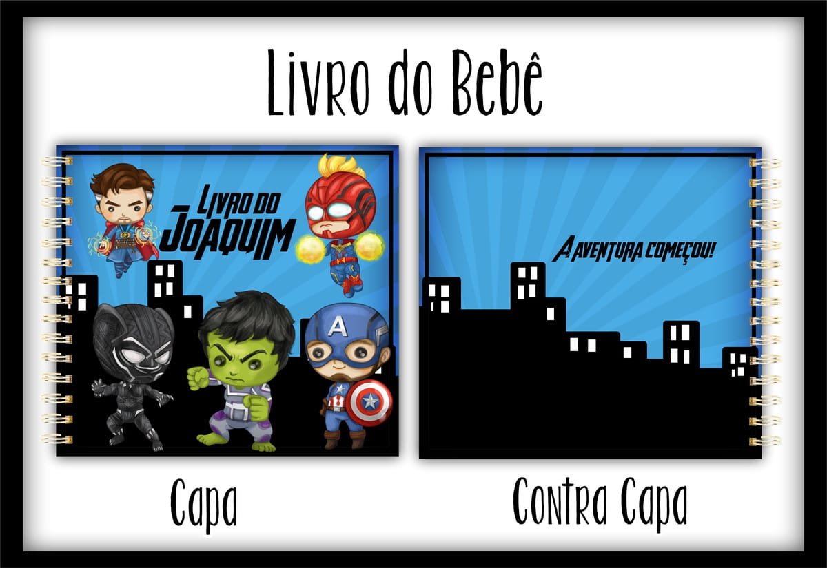 Livro do Bebê Heróis Digital 96 Páginas Personalizável 1 Livro do Bebê Heróis Digital 96 Páginas Personalizável