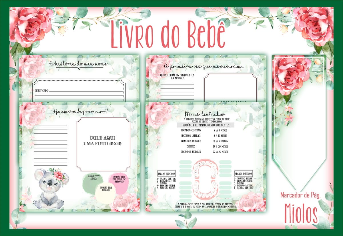 Livro do Bebê Menina Digital para Imprimir 2 Livro do Bebê Menina Digital para Imprimir - Imagem 2