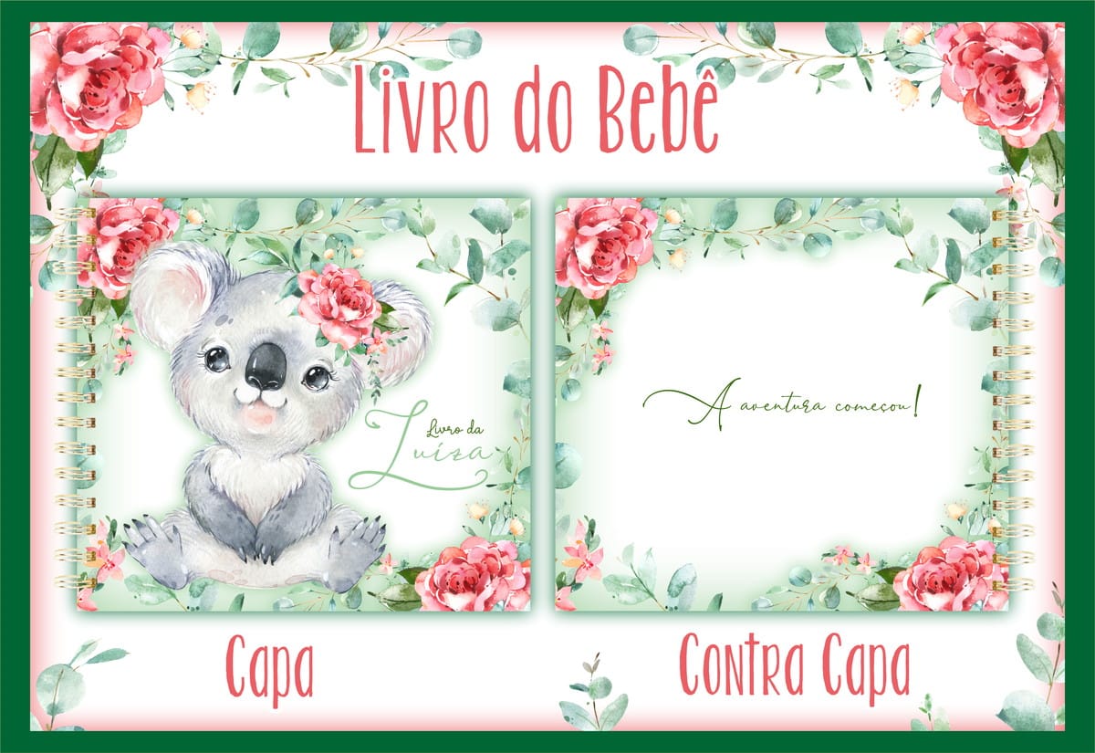 Livro do Bebê Menina Digital para Imprimir 1 Livro do Bebê Menina Digital para Imprimir