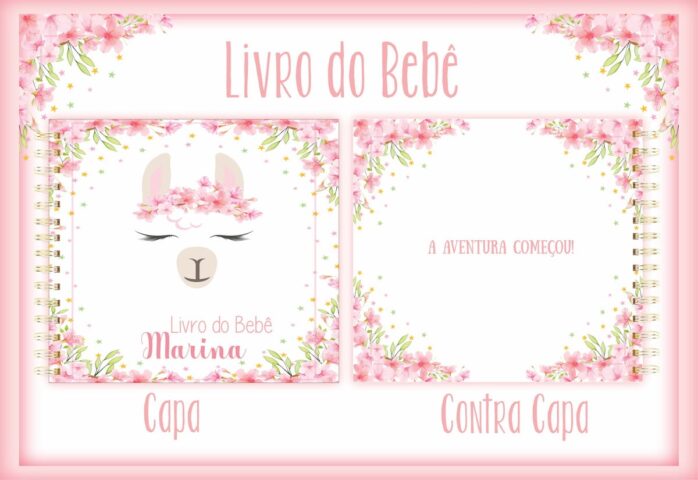 Livro do Bebê Lhama Rosa