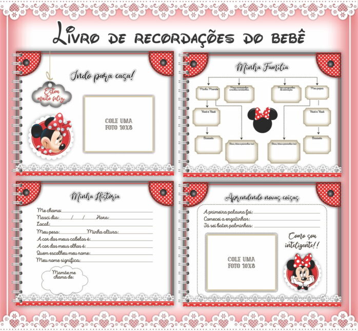 Livro do Bebê Minie Vermelha