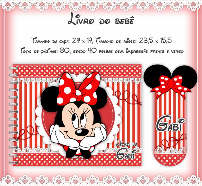 Livro do Bebê Minie Vermelha