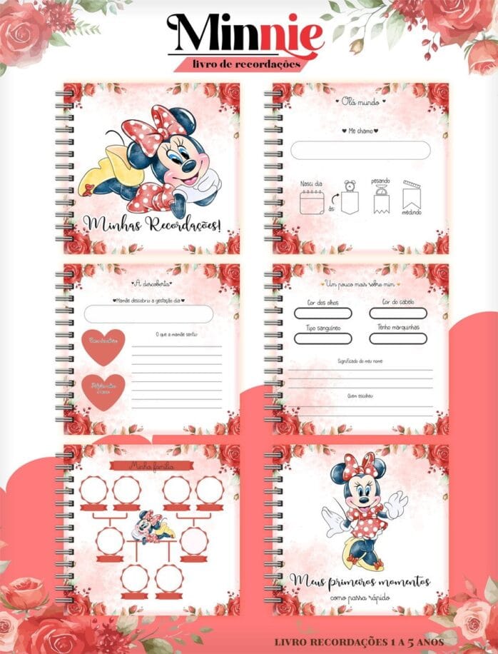 Livro do Bebê Minnie Vermelha