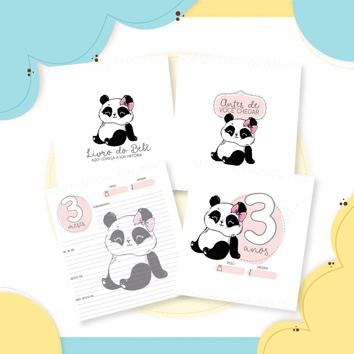 Livro do Bebê Panda Menina 3 Livro do Bebê Panda Menina