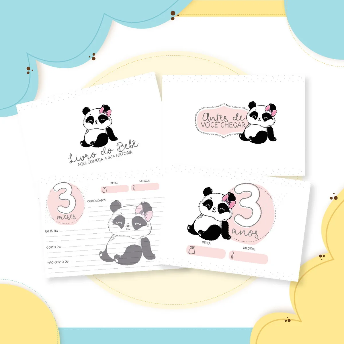 Livro do Bebê Panda Menina 4 Livro do Bebê Panda Menina