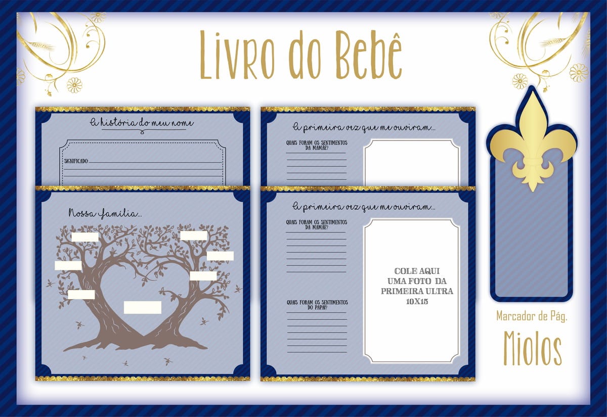 Livro do Bebê Realeza Menino Arquivo Digital Editável 2 Livro do Bebê Realeza Menino Arquivo Digital Editável