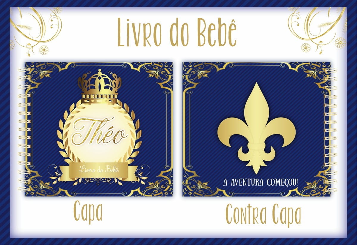 Livro do Bebê Realeza Menino Arquivo Digital Editável 1 Livro do Bebê Realeza Menino Arquivo Digital Editável