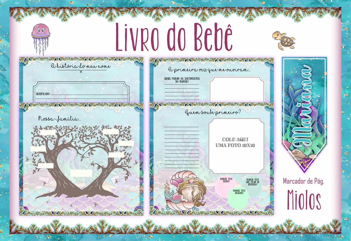 Livro do Bebê Sereia Cute 2 Livro do Bebê Sereia Cute