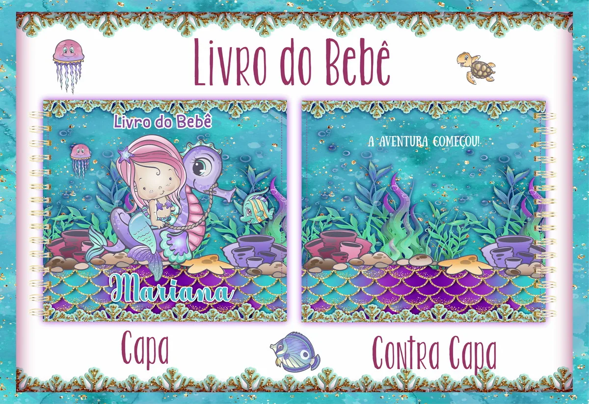 Livro do Bebê Sereia Cute 1 Livro do Bebê Sereia Cute