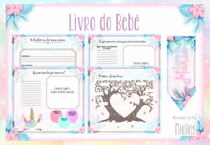 Livro do Bebê Unicornio Glitter