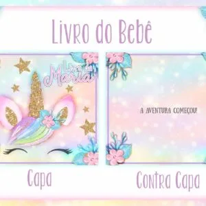 Livro do Bebê Unicornio Glitter 5 Livro do Bebê Unicornio Glitter