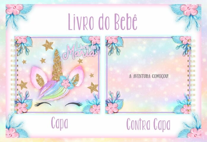 Livro do Bebê Unicornio Glitter