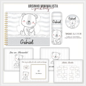 Livro do Bebê Ursinho Minimalista