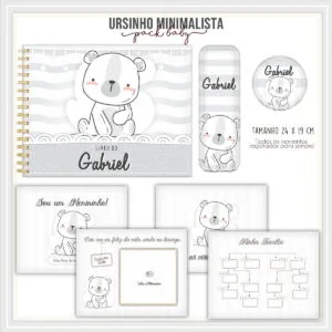 Livro do Bebê Ursinho Minimalista 15 Livro do Bebê Ursinho Minimalista