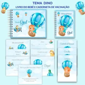 Livro e Caderneta Dino Azul 4 Livro e Caderneta Dino Azul